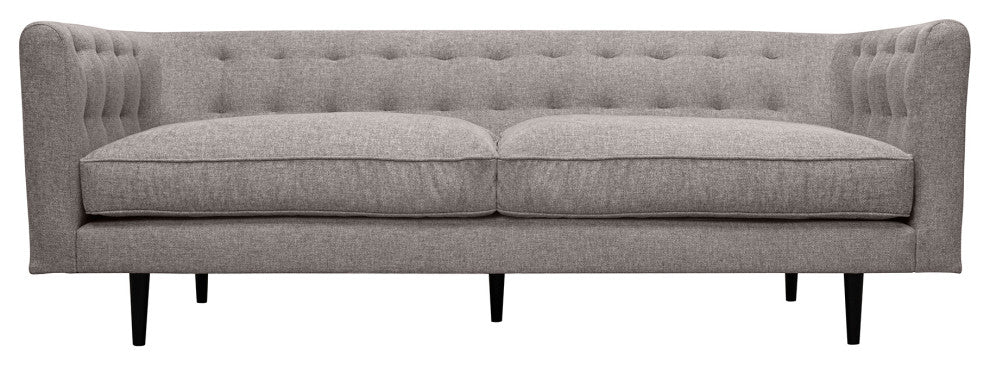 Annabelle 80" Gray Fabric Sofa with Black Wood Legs