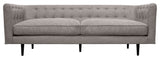 Annabelle 80" Gray Fabric Sofa with Black Wood Legs