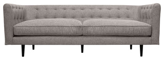 Annabelle 80" Gray Fabric Sofa with Black Wood Legs