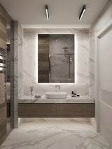 Aurora Backlit Dimmable LED Mirror with Defogger, 48"x36"x1.75"