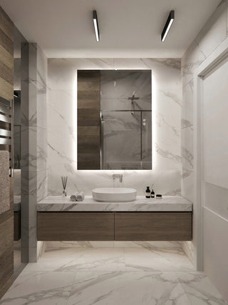 Aurora Backlit Dimmable LED Mirror with Defogger, 48"x36"x1.75"