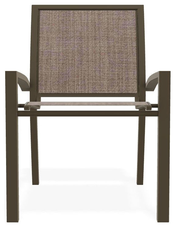 Kendall Sling Stackable Outdoor Dining Chair, Augustine Fennel/Beachwood