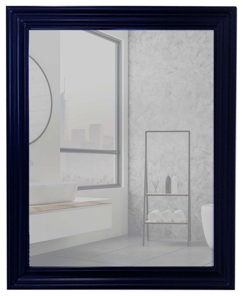 24" Wood Frame Mirror In Blue