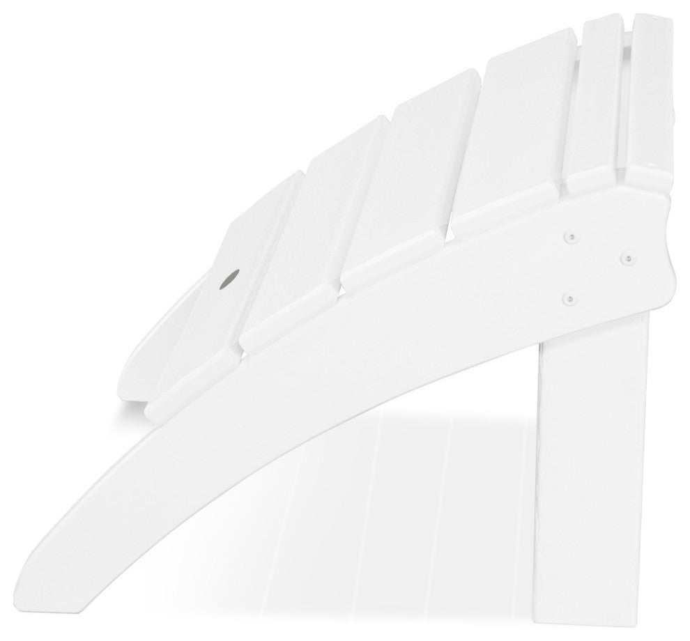 Polywood Seashell Ottoman, White