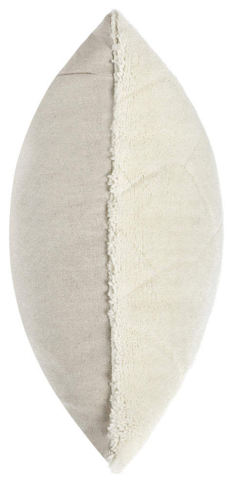 Mercer Wool Blend Ivory Throw Pillow, 22x22