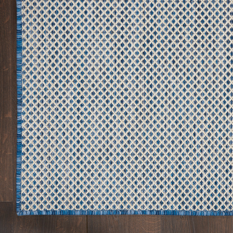Nourison Courtyard 2' x 3' Ivory Blue Modern Area Rug