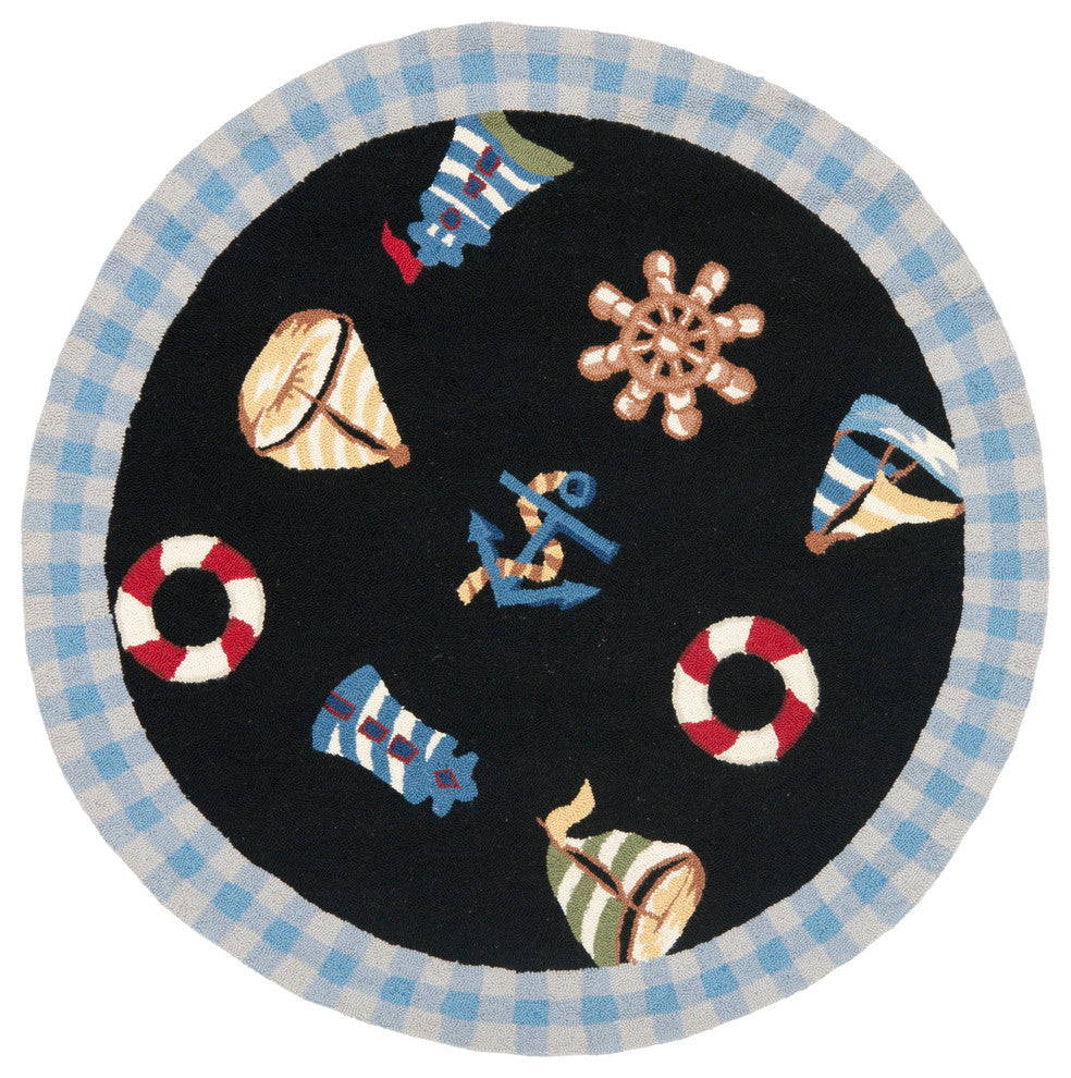 Safavieh Chelsea HK239B 3' Round Black Rug