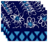 Decorative Holiday Placemat Geometric, Set of 4, Light Blue