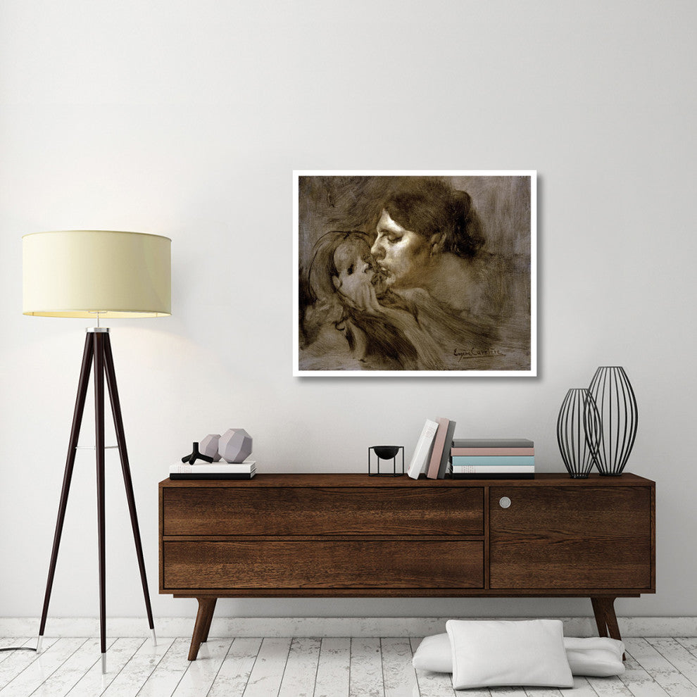 "The Motherly Kiss" Digital Paper Print by Eugene Carriere, 42"x35"