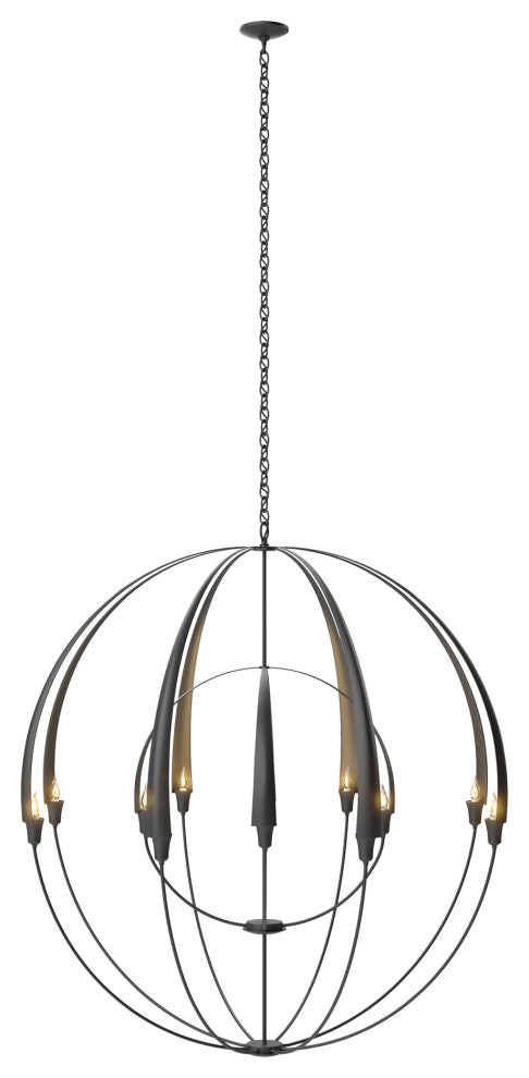 Double Cirque Large Scale Chandelier, Black Finish