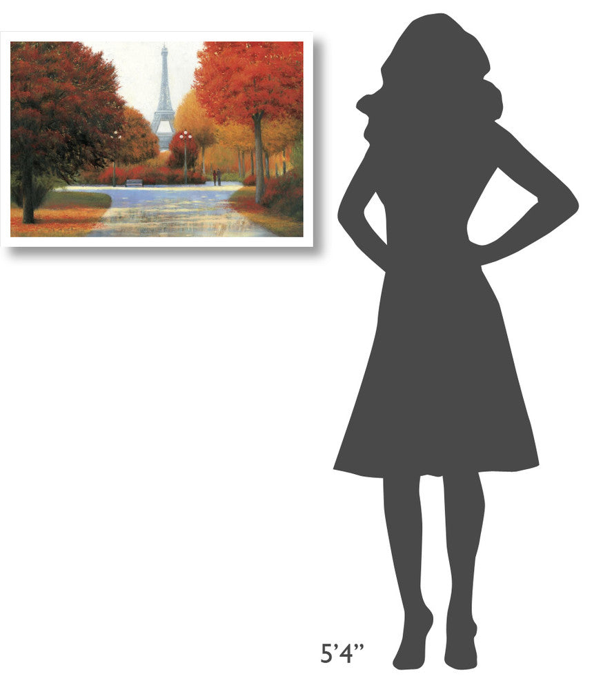 "Autumn in Paris Couple" Digital Paper Print by James Wiens, 32"x22"