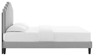Elise Queen Performance Velvet Platform Bed MOD-6692-LGR