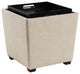 Rockford Storage Ottoman, Cream