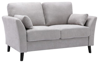 Damian Woven Fabric Loveseat, Light Gray