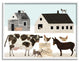 Minimal Farm Animals Barn and Home, 14 x 11