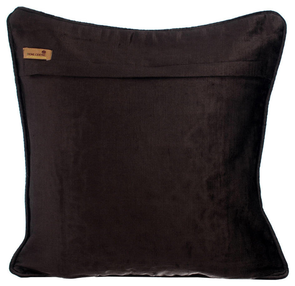 Black Decorative Pillow Shams 24"x24" Velvet, Knotty Black