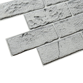 Grey Bricks 3D Wall Panels, Set of 10, Covers 64 Sq Ft