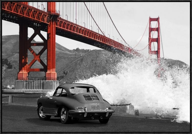 "Under the Golden Gate Bridge, San Francisco (BW)"  by Gasoline Images, 37x25"