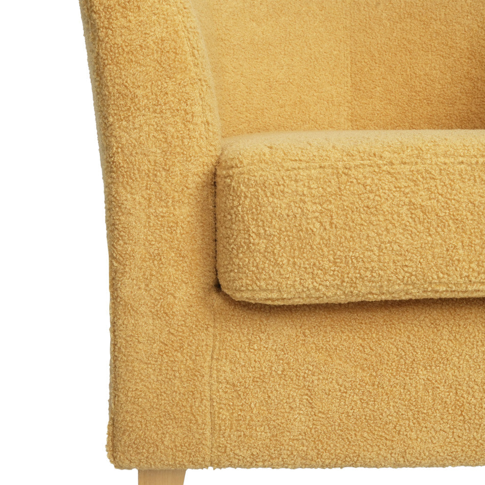 GDF Studio Kenta Contemporary Upholstered Fabric Club Chair, Mustard Yellow