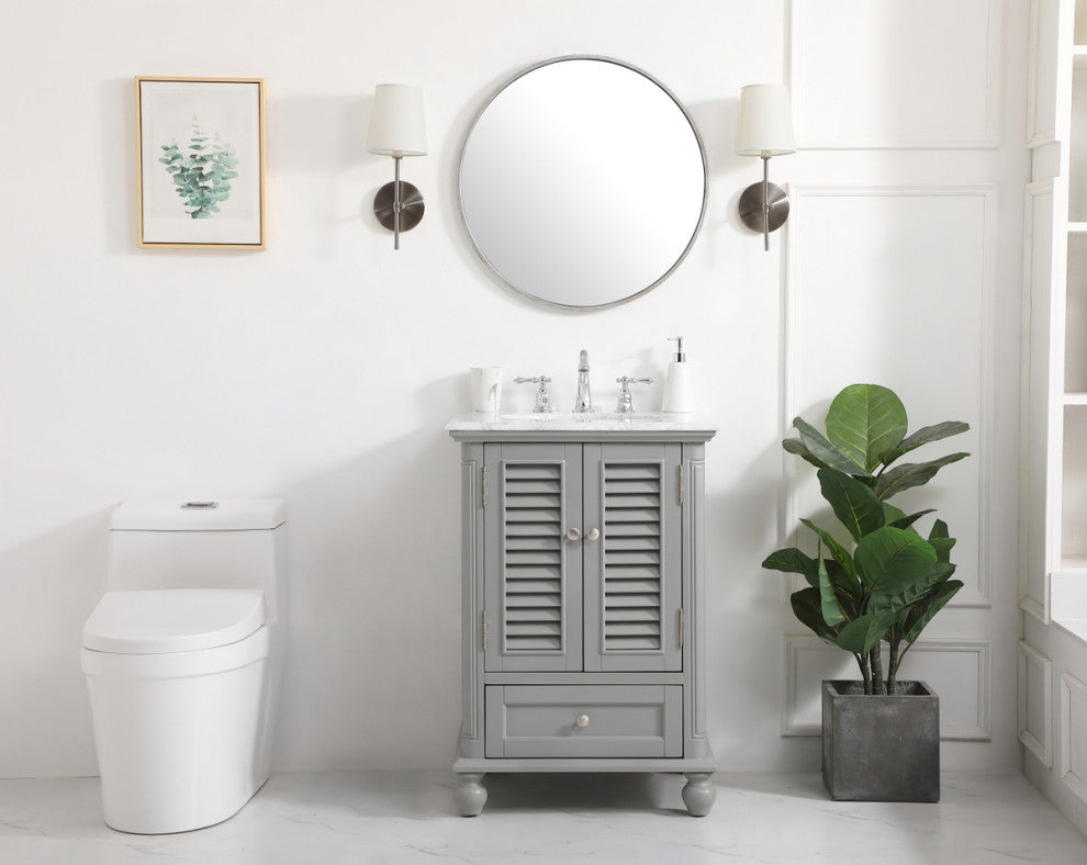 Home Living 24" Single Bathroom Vanity, Gray