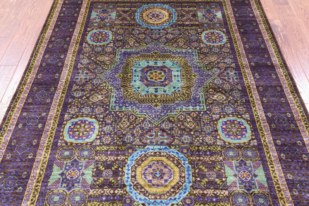 5' 9" X 8' 0" Geometric Mamluk Handmade Rug - Q12263