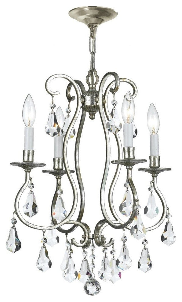 Crystorama Lighting Group 5014-CL-MWP Ashton 4 Light 16"W Crystal - Olde Silver