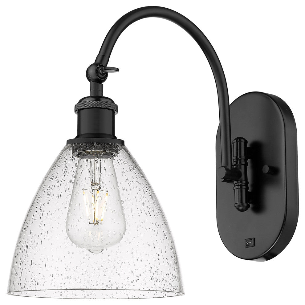 Innovations 518-1W-BK-GBD-754 1-Light Sconce, Matte Black