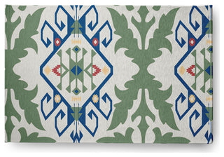 Bombay Medallion Spring Chenille Rug, Dark Cobalt Blue, 4'x6'