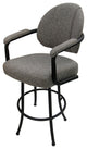 Swivel Counter 26", 30" or Extra Tall 34" Metal Bar Stool M-70, Mojave Gray - Black, 26"