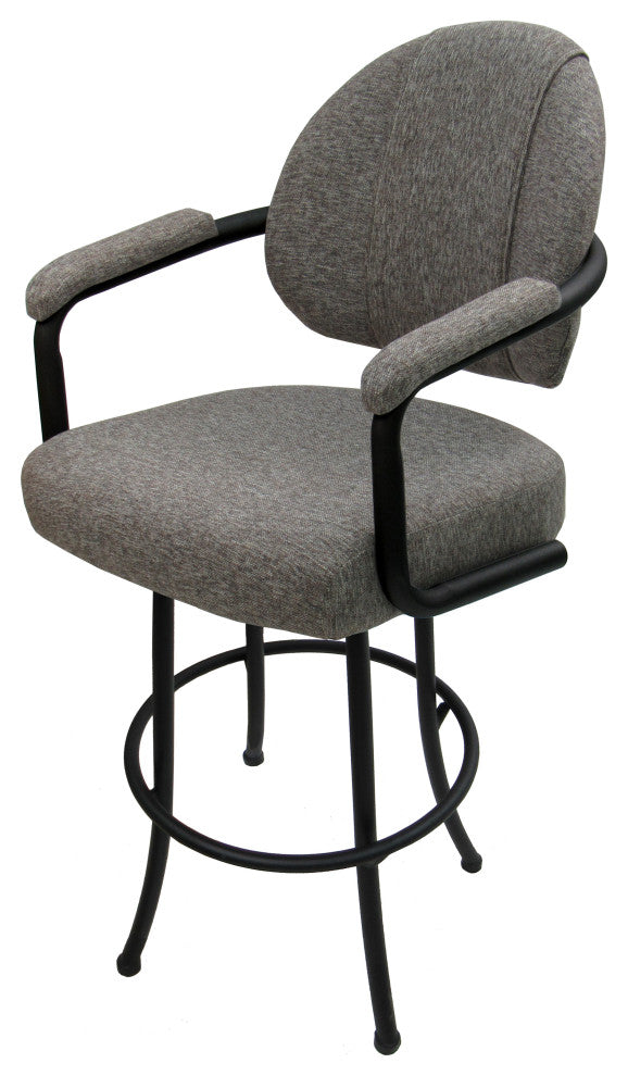 Swivel Counter 26", 30" or Extra Tall 34" Metal Bar Stool M-70, Mojave Gray - Black, 26"