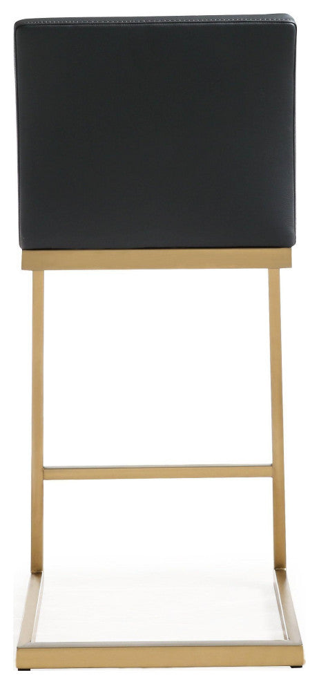 Parma Black Gold Steel Counter Stool (Set of 2) - Black