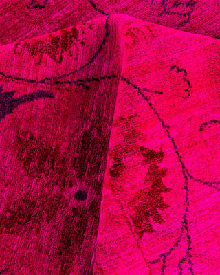 Overdyed, One-of-a-Kind Hand-Knotted Area Rug Pink, 9'1"x12'4"