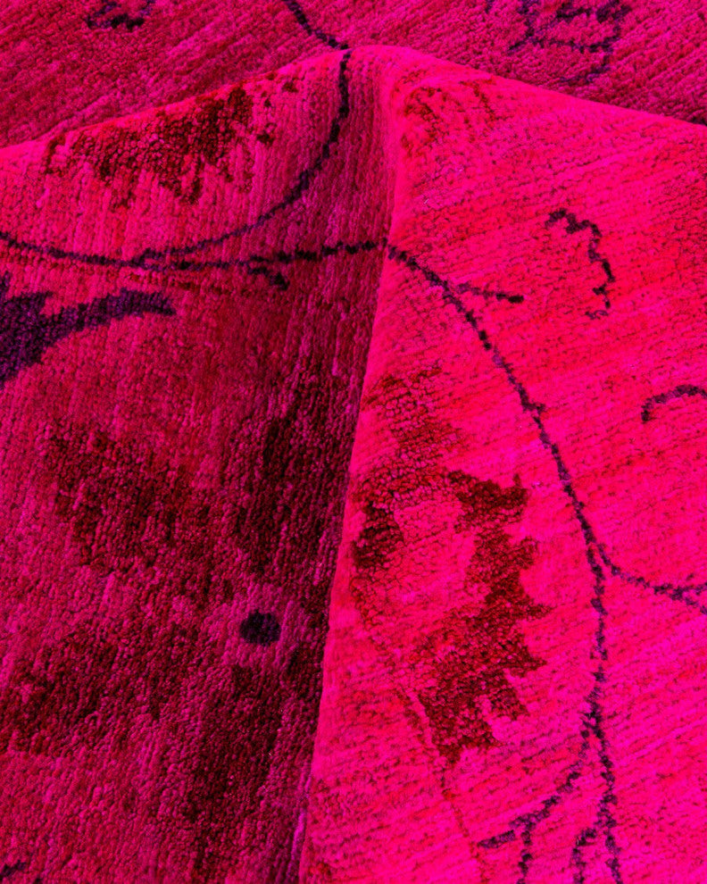 Overdyed, One-of-a-Kind Hand-Knotted Area Rug Pink, 9'1"x12'4"