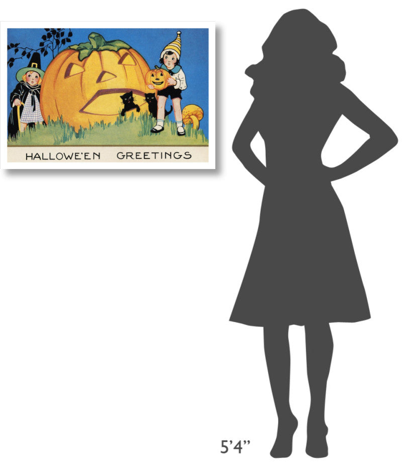 "Hallowe'en Greetings" Digital Paper Print by Halloween, 32"x22"