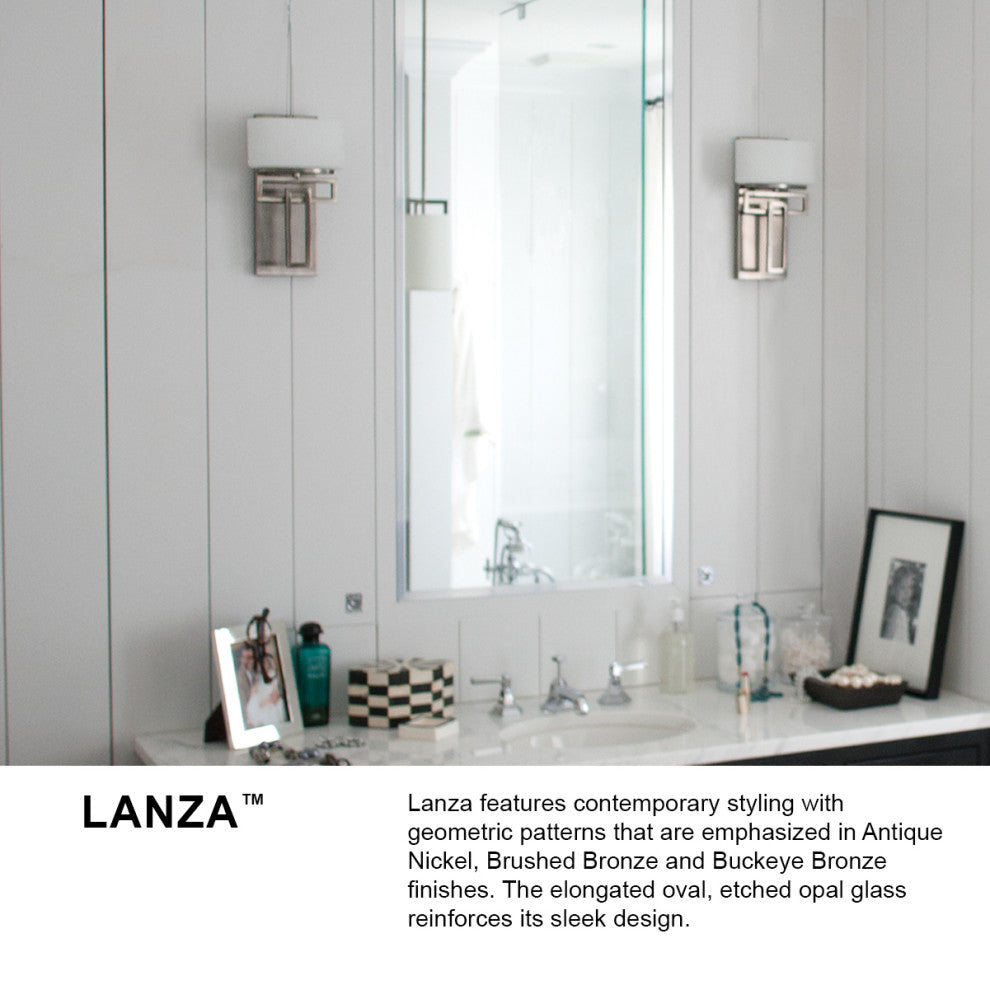 Hinkley Lanza Medium Three Light Vanity, Antique Nickel