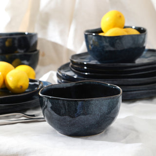 Stone Lain Mirella Stoneware Cereal Bowl Set of 4, Blue