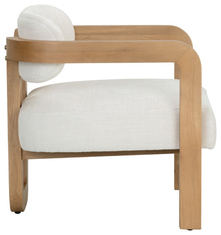 Madrone Lounge Chair, Rustic Oak, Heather Ivory Tweed