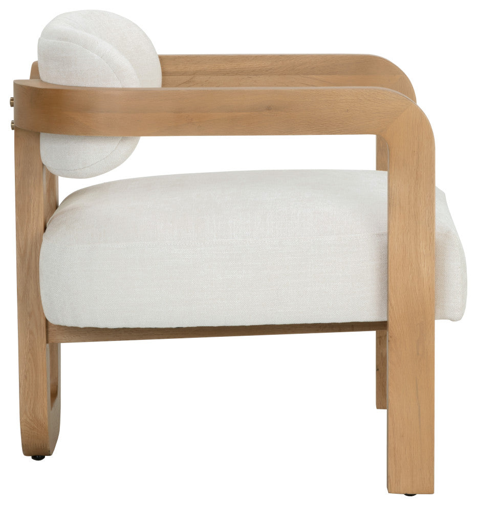 Madrone Lounge Chair, Rustic Oak, Heather Ivory Tweed