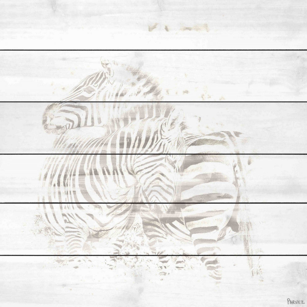 "White Stripes" Print on White Wood, 40"x40"