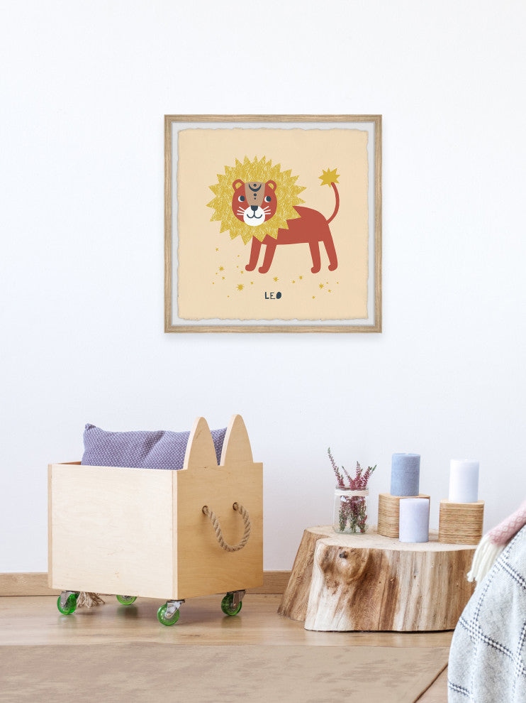 "Leo" Framed Painting Print, 18x18