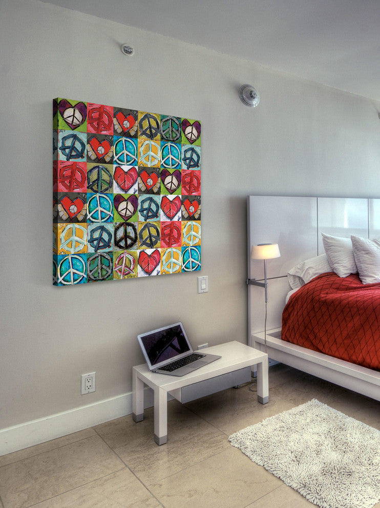 "Peace Collage" Painting Print on Canvas by Tori Campisi