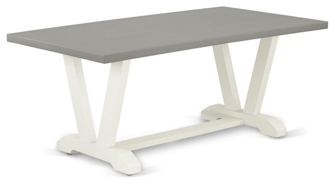 V097La015-9 9-Piece Dinette Set Table and 8 Linen Fabric Chairs, Linen White
