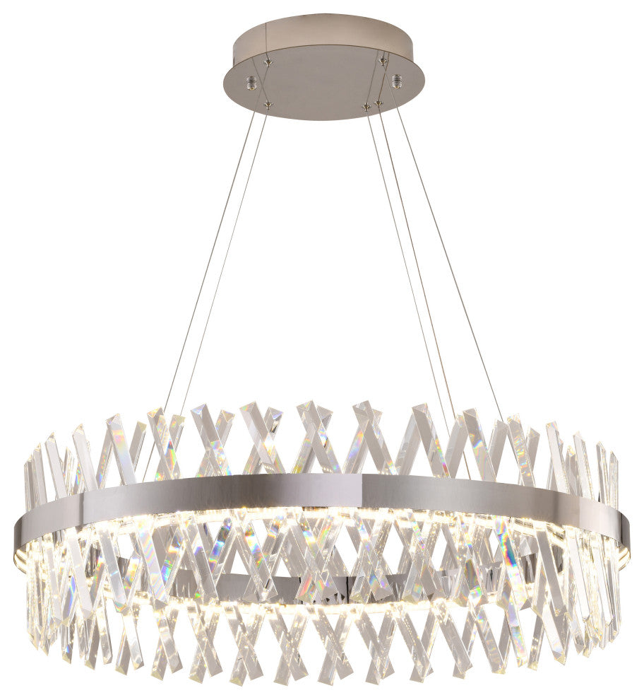 Bethel International FT51C32CH 1-Light LED Chandelier Chrome