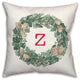 Christmas Wreath Monogram Z 18x18 Spun Poly Pillow