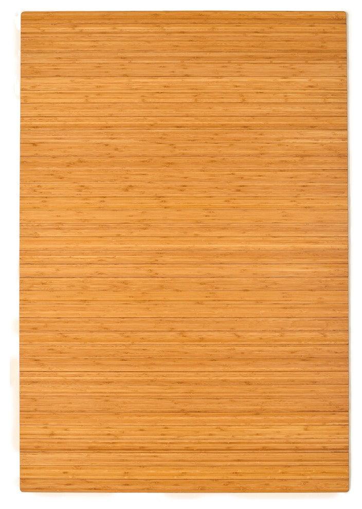 Jovert Bamboo Roll-Up Chair Mat, Natural, No Lip, 72"x48