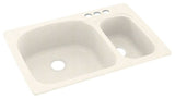 Swan 33x22x9 Solid Surface Kitchen Sink, 3-Hole, Baby's Breath