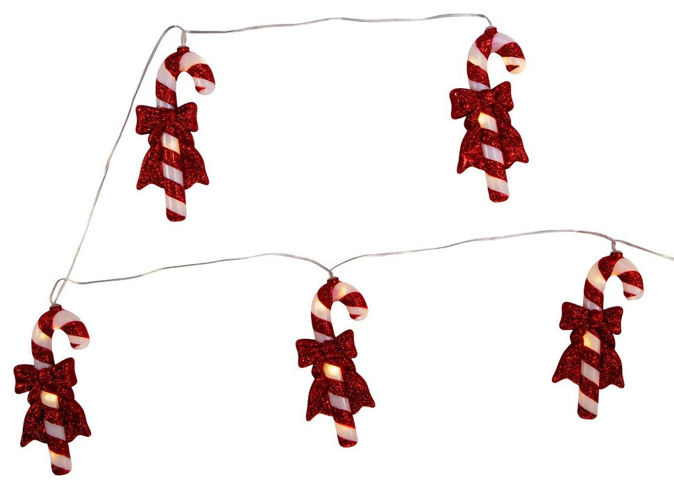 Kurt Adler 30-Light 5 Piece Battery-Operated Candy Canes Light Set