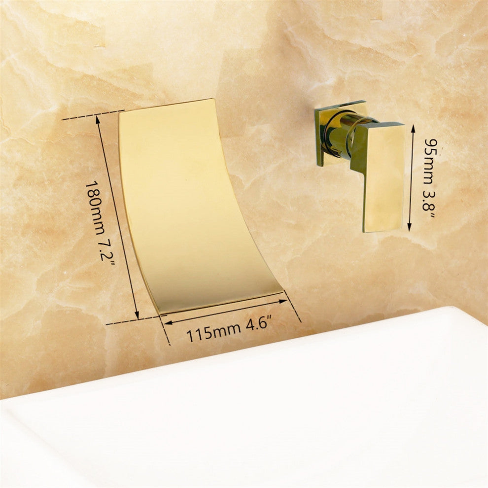 Fontana Atmore Single Lever Widespread Waterfall Sink Bathroom Spout Faucet