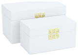 Midnight Charm Keepsake Boxes, Set of 2, White