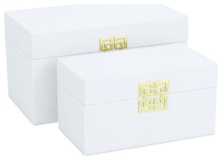 Midnight Charm Keepsake Boxes, Set of 2, White